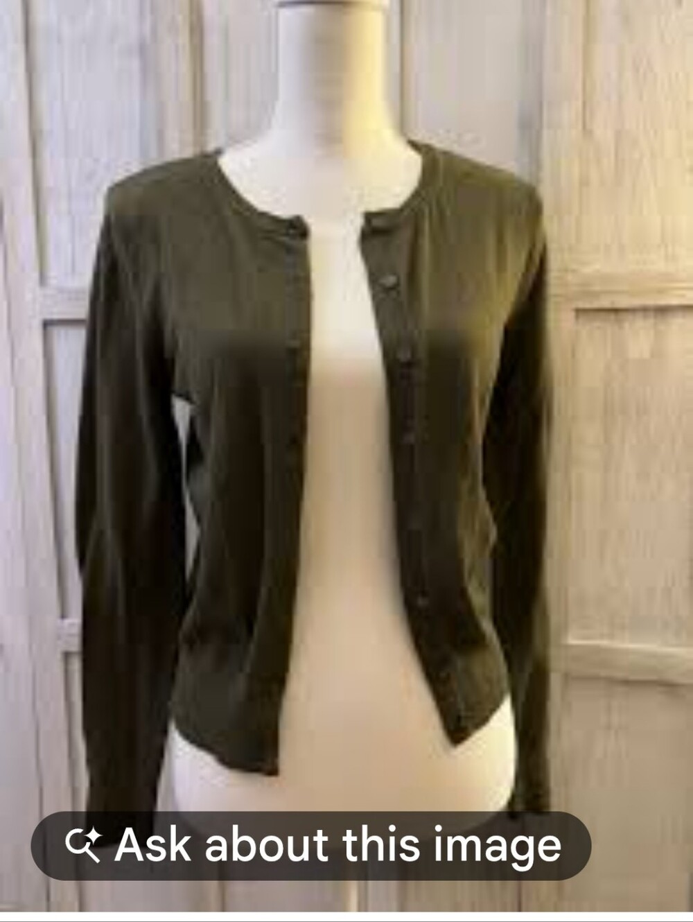H&M Olive Green Women's Button-Front Cardigan
